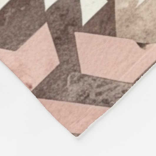 ピンクブラウン女性のカーボーイ南西部の部族 フリースブランケット (角)