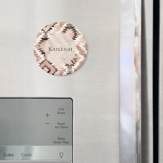 ピンクブラウン女性のカーボーイ南西部の部族 マグネット (インサイチュ (冷蔵庫))