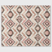 ピンクブラウン女性のカーボーイ南西部部族誕生日 ラッピングペーパー (フラット)