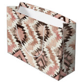 ピンクブラウン女性のカーボーイ南西部部族誕生日 ラージペーパーバッグ (裏面アングル)