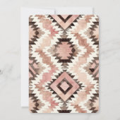 ピンクブラウン女性のカーボーイ南西部部族誕生日 招待状 (裏面)