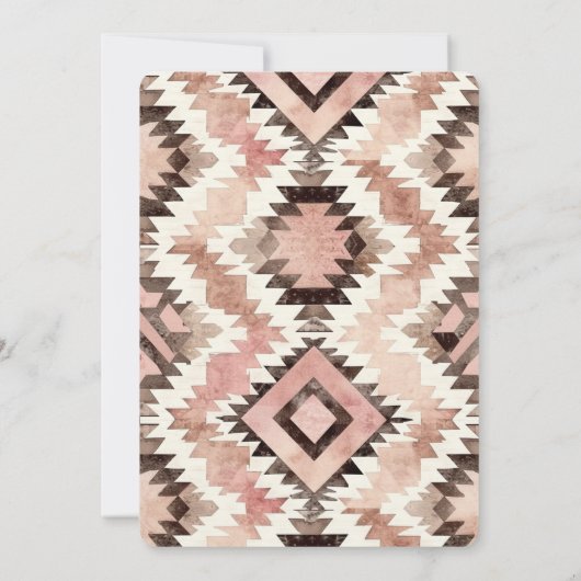 ピンクブラウン女性のカーボーイ南西部部族誕生日 招待状 (裏面)