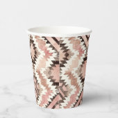 ピンクブラウン女性のカーボーイ南西部部族誕生日 紙コップ (右)