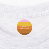 ピンクブラウン幅抽象芸術ストライプパーソナライズされた ラベル (貼付)