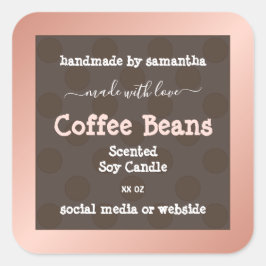 ピンクブラウン点々のあるパターン製品のパッケージラベル スクエアシール