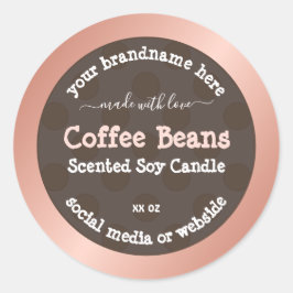 ピンクブラウン点々のあるパターン製品のパッケージラベル ラウンドシール