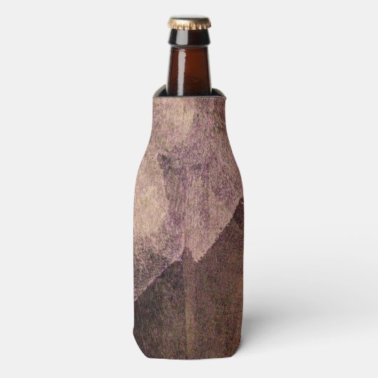 ピンクブラウン絵画抽象芸術のブラシストロークの芸術 ボトルクーラー (ボトル正面)