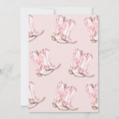 ピンクブラウン誕生日シンディグワイルドウエスト誕生日 招待状 (裏面)