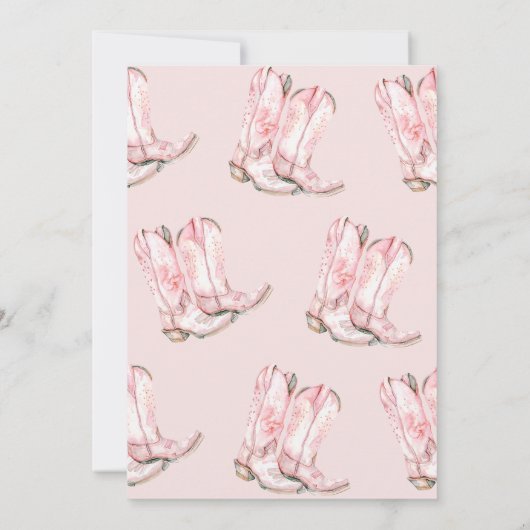 ピンクブラウン誕生日シンディグワイルドウエスト誕生日 招待状 (裏面)