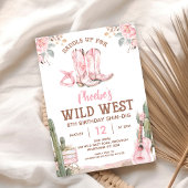 ピンクブラウン誕生日シンディグワイルドウエスト誕生日 招待状