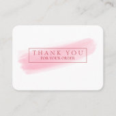 ピンクブラシありがとうお&割引名刺 名刺 (正面)