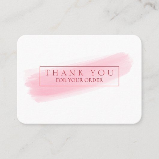 ピンクブラシありがとうお&割引名刺 名刺 (正面)