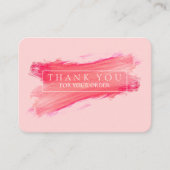 ピンクブラシありがとうお&割引名刺 名刺 (正面)