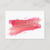 ピンクブラシストロークありがとうショッピングブランディング 名刺 (正面)