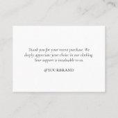 ピンクブラシストロークありがとうショッピングブランディング 名刺 (裏面)