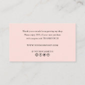 ピンクブラシストロークありがとうショッピング小 名刺 (裏面)