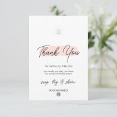 ピンクブラシストロークありがとうショッピング サンキューカード (スタンド正面)