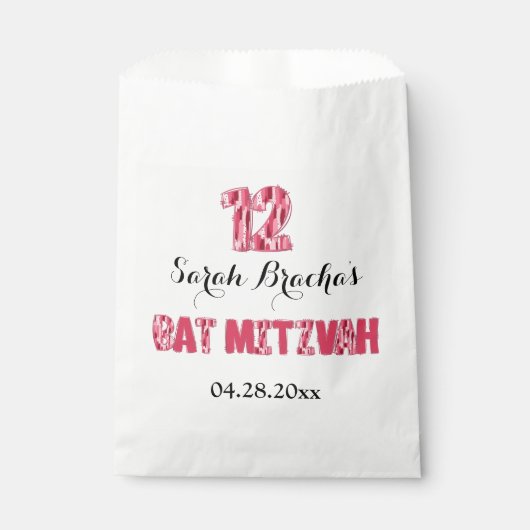 ピンクブラシストロークこうもりミッツバウィーズ フェイバーバッグ (正面)