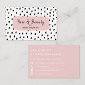 ピンクブラシストローク及び点の美しいの名刺 名刺 (正面/裏面)