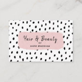 ピンクブラシストローク及び点の美しいの名刺 名刺 (正面)