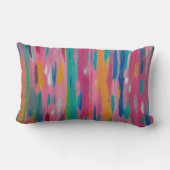 ピンクブラシストローク抽象芸術プリント クッション (裏面)