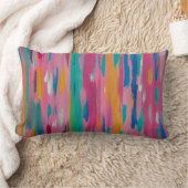 ピンクブラシストローク抽象芸術プリント クッション (ブランケット)