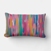 ピンクブラシストローク抽象芸術プリント クッション (正面)