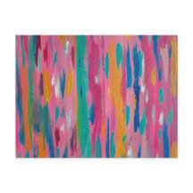 ピンクブラシストローク抽象芸術プリント