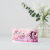 ピンクブラシメイクアップアーティスト 名刺 (スタンド正面)