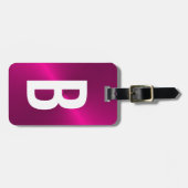 ピンクブラシ仕上げメタリックモノグラムイニシャル ラゲッジタグ (正面横)