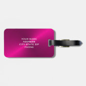 ピンクブラシ仕上げメタリックモノグラムイニシャル ラゲッジタグ (裏面横)