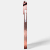 ピンクブラシ仕上げメタルおよびメタリックモノグラムのストーン Case-Mate iPhoneケース (裏面 / 左)