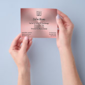 ピンクブラシ仕上げメタルルックサロンテンプレート チラシ (手)