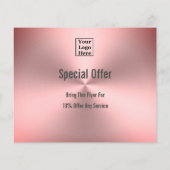 ピンクブラシ仕上げメタルルックサロンテンプレート チラシ (裏面)