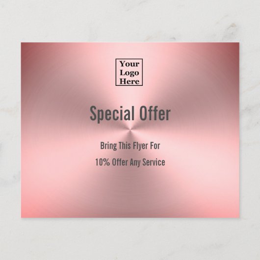 ピンクブラシ仕上げメタルルックサロンテンプレート チラシ (裏面)