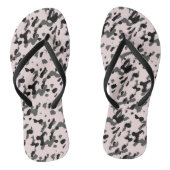 ピンクブラックとグレーの抽象芸術プリント ビーチサンダル (ソール)