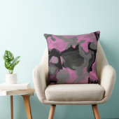 ピンクブラックとグレーの抽象芸術 クッション (椅子)