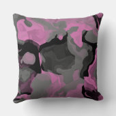 ピンクブラックとグレーの抽象芸術 クッション (裏面)