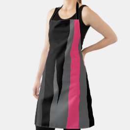 ピンクブラックとグレー エプロン