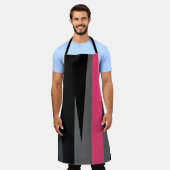 ピンクブラックとグレー エプロン (着用した状態)