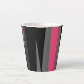 ピンクブラックとグレー カフェラテマグ (正面)