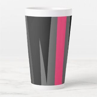 ピンクブラックとグレー カフェラテマグ
