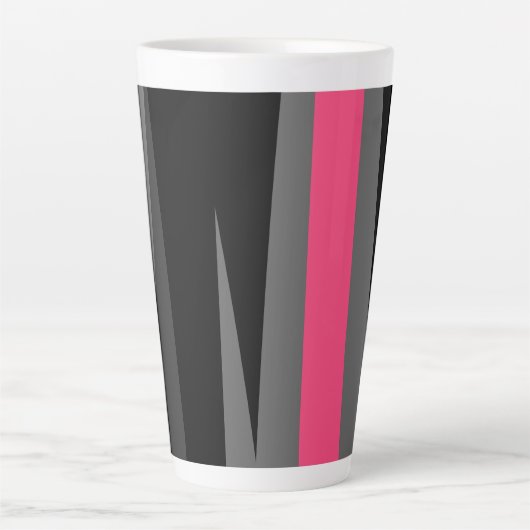 ピンクブラックとグレー カフェラテマグ (正面)