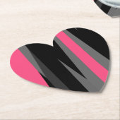 ピンクブラックとグレー ペーパーコースター (アングル)