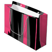ピンクブラックとグレー ラージペーパーバッグ (正面アングル)