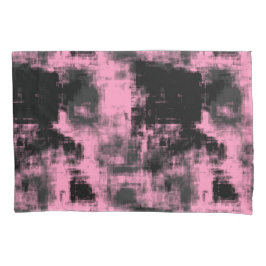 ピンクブラックとグレー 枕カバー