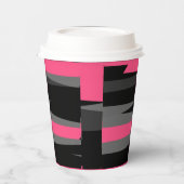 ピンクブラックとグレー 紙コップ (左)