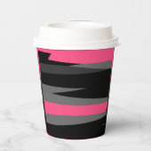 ピンクブラックとグレー 紙コップ (裏面)