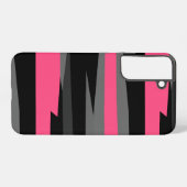 ピンクブラックとグレー SAMSUNG GALAXYケース (裏面横)