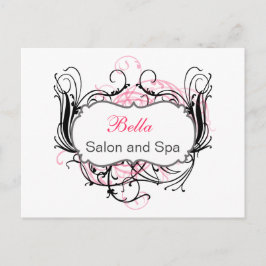 ピンクブラックとホワイトのシックなビジネスサンキューカード ポストカード